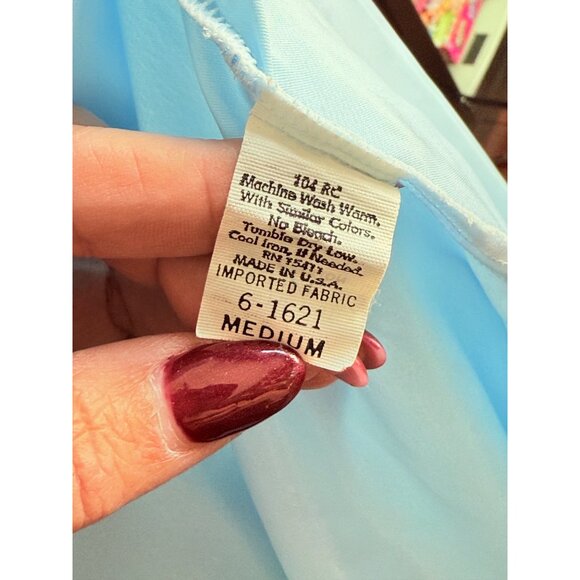 Vintage Light Blue Lingerie Set With Lace Details & Satin Finish - Medium Size B - Picture 10 of 16